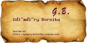 Gömöry Borsika névjegykártya